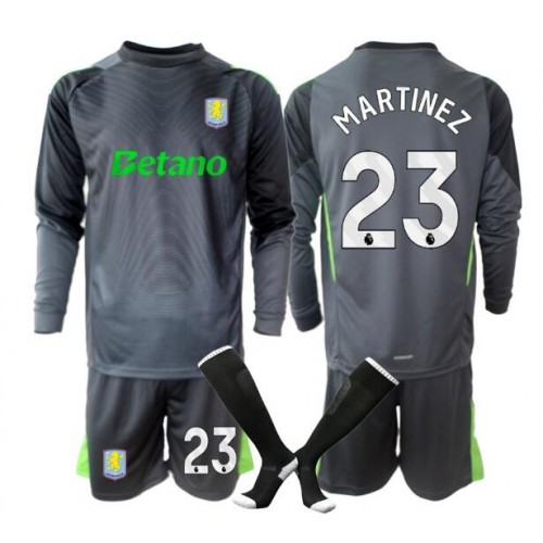 Aston Villa Emiliano Martinez #23 Keeper Hjemmedraktsett Barn 2025-26 Langermet (+ Korte bukser) Aston Villa Emiliano Martinez #23 Keeper Hjemmedraktsett Barn 2025-26 Langermet (+ Korte bukser)