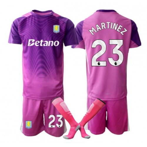 Aston Villa Emiliano Martinez #23 Keeper Tredjedraktsett Barn 2025-26 Kortermet (+ Korte bukser) Aston Villa Emiliano Martinez #23 Keeper Tredjedraktsett Barn 2025-26 Kortermet (+ Korte bukser)
