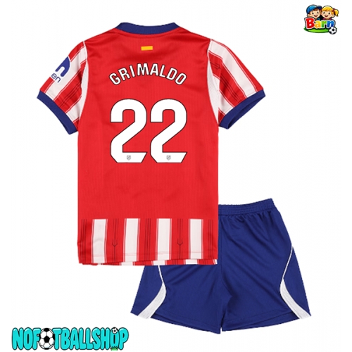 Atletico Madrid Alejandro Grimaldo #22 Hjemmedraktsett Barn 2026-27 Kortermet (+ Korte bukser) Atletico Madrid Alejandro Grimaldo #22 Hjemmedraktsett Barn 2026-27 Kortermet (+ Korte bukser)
