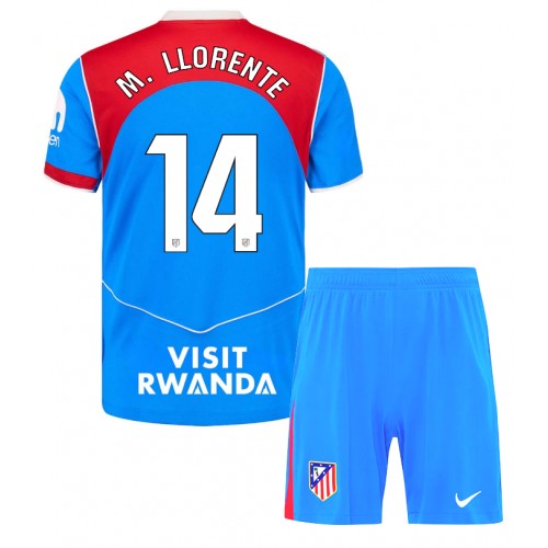 Atletico Madrid Marcos Llorente #14 Tredjedraktsett Barn 2025-26 Kortermet (+ Korte bukser) Atletico Madrid Marcos Llorente #14 Tredjedraktsett Barn 2025-26 Kortermet (+ Korte bukser)