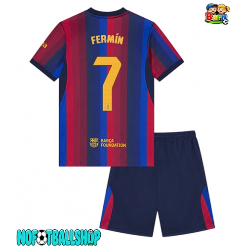 Barcelona Fermin Lopez #7 Hjemmedraktsett Barn 2026-27 Kortermet (+ Korte bukser) Barcelona Fermin Lopez #7 Hjemmedraktsett Barn 2026-27 Kortermet (+ Korte bukser)