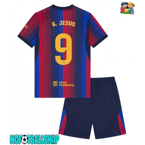 Barcelona Gabriel Jesus #9 Hjemmedraktsett Barn 2026-27 Kortermet (+ Korte bukser) Barcelona Gabriel Jesus #9 Hjemmedraktsett Barn 2026-27 Kortermet (+ Korte bukser)