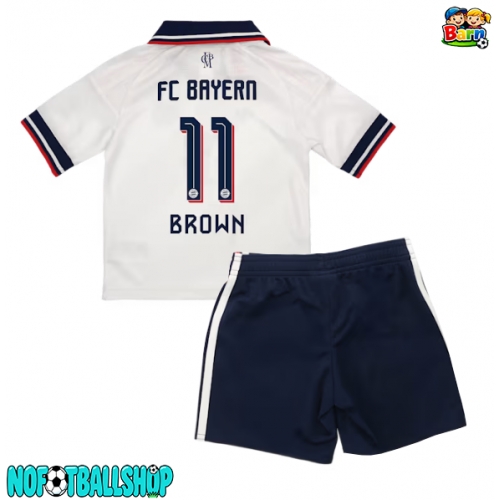 Bayern Munich Nathaniel Brown #11 Bortedraktsett Barn 2026-27 Kortermet (+ Korte bukser) Bayern Munich Nathaniel Brown #11 Bortedraktsett Barn 2026-27 Kortermet (+ Korte bukser)