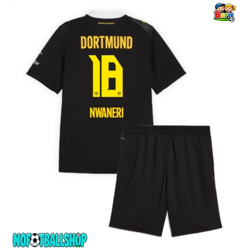 Borussia Dortmund Ethan Nwaneri #18 Bortedraktsett Barn 2026-27 Kortermet (+ Korte bukser) Borussia Dortmund Ethan Nwaneri #18 Bortedraktsett Barn 2026-27 Kortermet (+ Korte bukser)