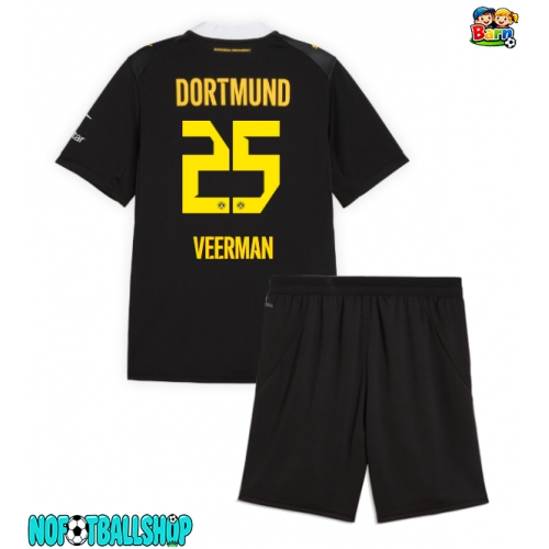 Borussia Dortmund Joey Veerman #25 Bortedraktsett Barn 2026-27 Kortermet (+ Korte bukser) Borussia Dortmund Joey Veerman #25 Bortedraktsett Barn 2026-27 Kortermet (+ Korte bukser)