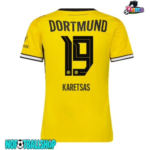Borussia Dortmund Konstantinos Karetsas #19 Hjemmedrakt Dame 2026-27 Kortermet Borussia Dortmund Konstantinos Karetsas #19 Hjemmedrakt Dame 2026-27 Kortermet