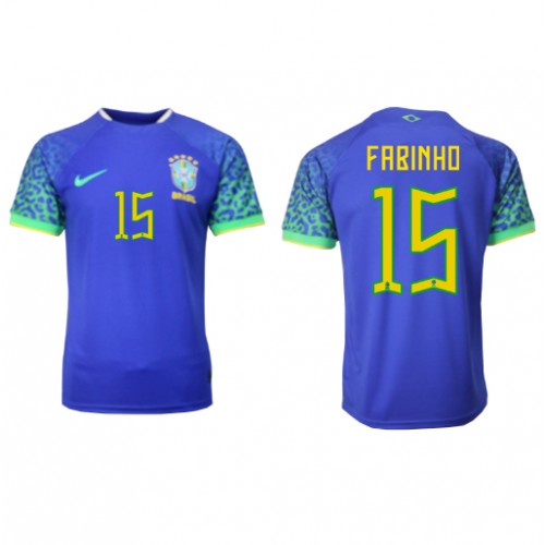 Brasil Fabinho #15 Borte Drakt VM 2022 Kortermet