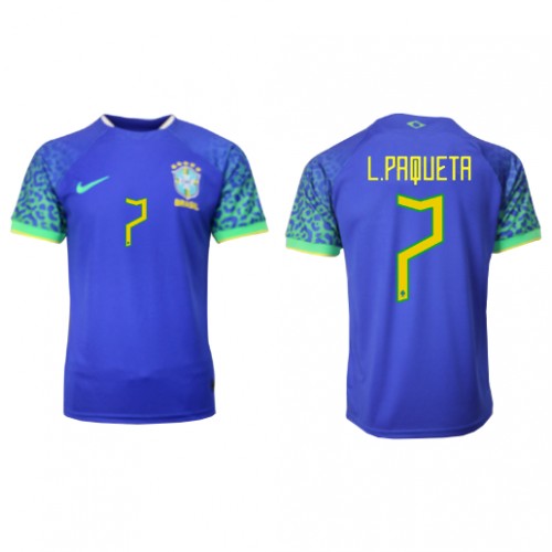 Brasil Lucas Paqueta #7 Borte Drakt VM 2022 Kortermet