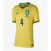 Brasil Marquinhos #4 Hjemmedrakt Dame VM 2026 Kortermet Brasil Marquinhos #4 Hjemmedrakt Dame VM 2026 Kortermet