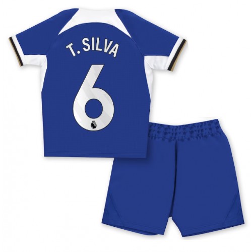 Chelsea Thiago Silva #6 Hjemmedraktsett Barn 2023-24 Kortermet (+ Korte bukser)