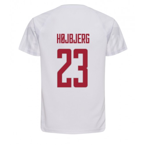 Danmark Pierre-Emile Hojbjerg #23 Borte Drakt VM 2022 Kortermet