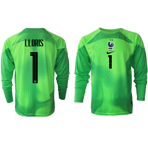 Frankrike Hugo Lloris #1 Keeper Borte Drakt VM 2022 Langermet