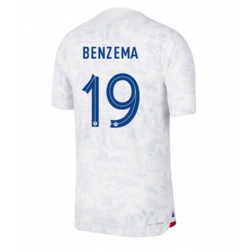 Frankrike Karim Benzema #19 Borte Drakt VM 2022 Kortermet
