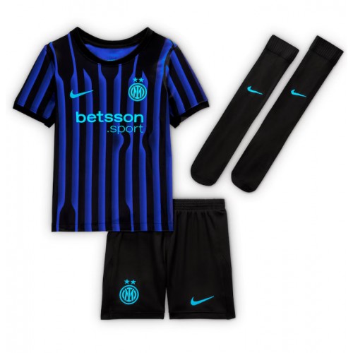 Inter Milan Denzel Dumfries #2 Hjemmedraktsett Barn 2025-26 Kortermet (+ Korte bukser) Inter Milan Denzel Dumfries #2 Hjemmedraktsett Barn 2025-26 Kortermet (+ Korte bukser)