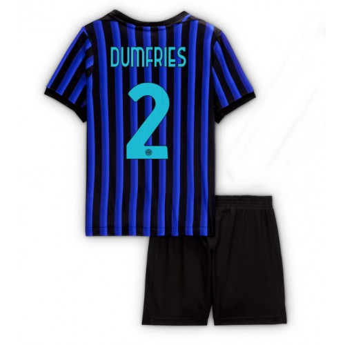 Inter Milan Denzel Dumfries #2 Hjemmedraktsett Barn 2025-26 Kortermet (+ Korte bukser) Inter Milan Denzel Dumfries #2 Hjemmedraktsett Barn 2025-26 Kortermet (+ Korte bukser)
