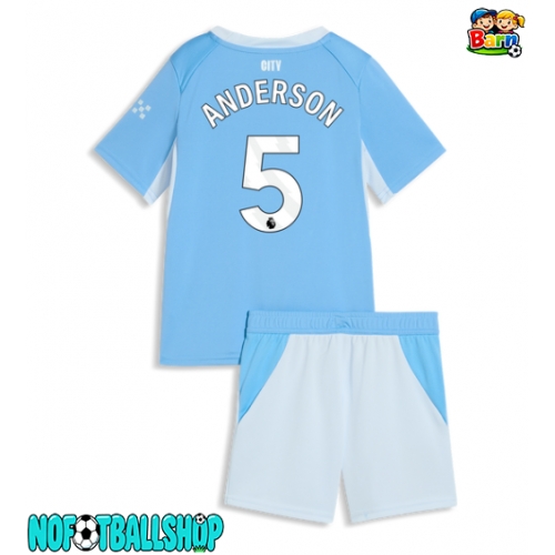 Manchester City Elliot Anderson #5 Hjemmedraktsett Barn 2026-27 Kortermet (+ Korte bukser) Manchester City Elliot Anderson #5 Hjemmedraktsett Barn 2026-27 Kortermet (+ Korte bukser)