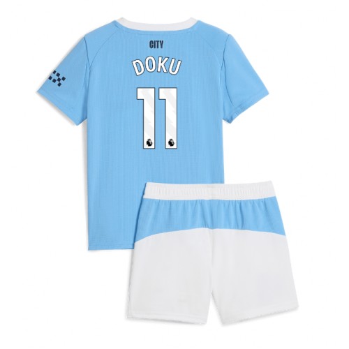 Manchester City Jeremy Doku #11 Hjemmedraktsett Barn 2025-26 Kortermet (+ Korte bukser) Manchester City Jeremy Doku #11 Hjemmedraktsett Barn 2025-26 Kortermet (+ Korte bukser)