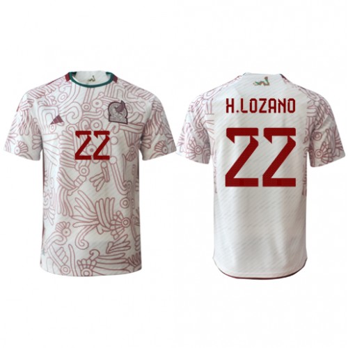 Mexico Hirving Lozano #22 Borte Drakt VM 2022 Kortermet