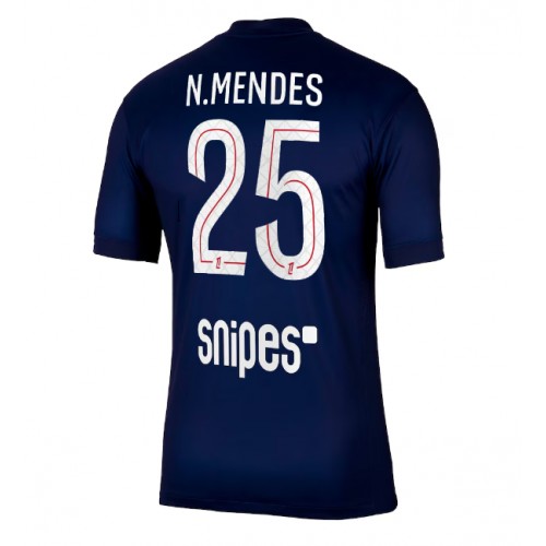 Paris Saint-Germain Nuno Mendes #25 Hjemmedrakt 2025-26 Kortermet Paris Saint-Germain Nuno Mendes #25 Hjemmedrakt 2025-26 Kortermet
