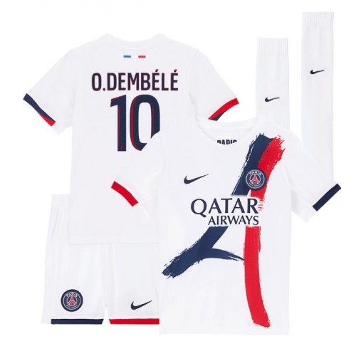 Paris Saint-Germain Ousmane Dembele #10 Bortedraktsett Barn 2025-26 Kortermet (+ Korte bukser) Paris Saint-Germain Ousmane Dembele #10 Bortedraktsett Barn 2025-26 Kortermet (+ Korte bukser)