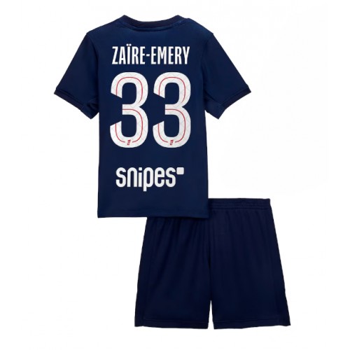 Paris Saint-Germain Warren Zaire-Emery #33 Hjemmedraktsett Barn 2025-26 Kortermet (+ Korte bukser) Paris Saint-Germain Warren Zaire-Emery #33 Hjemmedraktsett Barn 2025-26 Kortermet (+ Korte bukser)