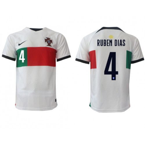 Portugal Ruben Dias #4 Borte Drakt VM 2022 Kortermet