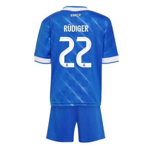 Real Madrid Antonio Rudiger #22 Tredjedraktsett Barn 2025-26 Kortermet (+ Korte bukser) Real Madrid Antonio Rudiger #22 Tredjedraktsett Barn 2025-26 Kortermet (+ Korte bukser)
