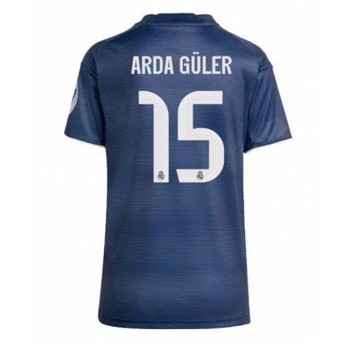 Real Madrid Arda Guler #15 Borte Drakt Dame 2025-26 Kortermet Real Madrid Arda Guler #15 Borte Drakt Dame 2025-26 Kortermet
