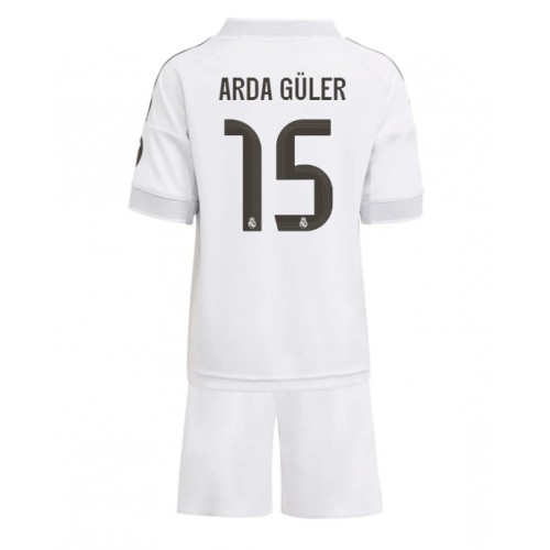 Real Madrid Arda Guler #15 Hjemmedraktsett Barn 2025-26 Kortermet (+ Korte bukser) Real Madrid Arda Guler #15 Hjemmedraktsett Barn 2025-26 Kortermet (+ Korte bukser)