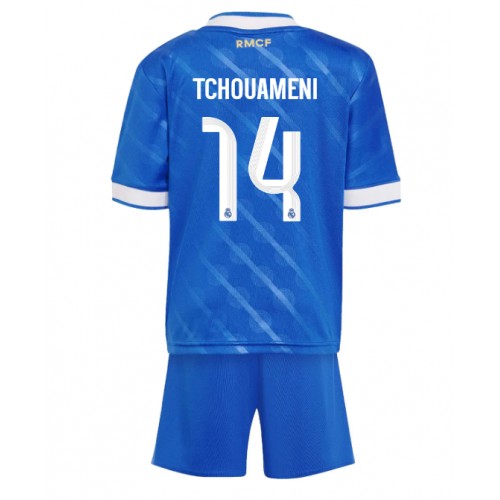 Real Madrid Aurelien Tchouameni #14 Tredjedraktsett Barn 2025-26 Kortermet (+ Korte bukser) Real Madrid Aurelien Tchouameni #14 Tredjedraktsett Barn 2025-26 Kortermet (+ Korte bukser)