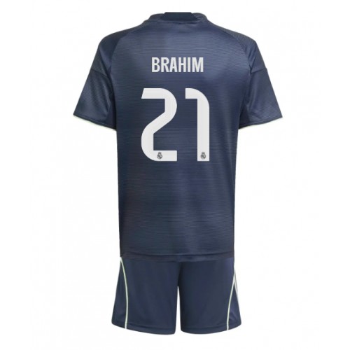 Real Madrid Brahim Diaz #21 Bortedraktsett Barn 2025-26 Kortermet (+ Korte bukser) Real Madrid Brahim Diaz #21 Bortedraktsett Barn 2025-26 Kortermet (+ Korte bukser)
