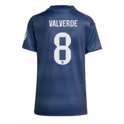 Real Madrid Federico Valverde #8 Borte Drakt Dame 2025-26 Kortermet Real Madrid Federico Valverde #8 Borte Drakt Dame 2025-26 Kortermet