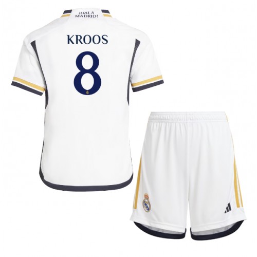 Real Madrid Toni Kroos #8 Hjemmedraktsett Barn 2023-24 Kortermet (+ Korte bukser)