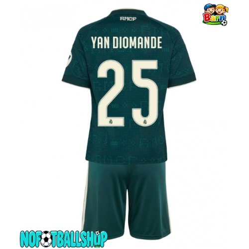 Real Madrid Yan Diomande #25 Bortedraktsett Barn 2026-27 Kortermet (+ Korte bukser) Real Madrid Yan Diomande #25 Bortedraktsett Barn 2026-27 Kortermet (+ Korte bukser)