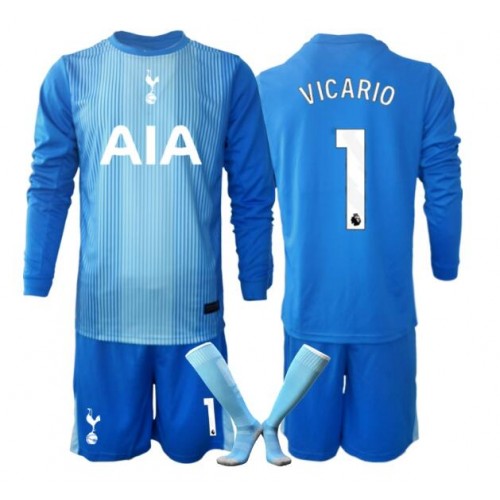 Tottenham Hotspur Guglielmo Vicario #1 Keeper Bortedraktsett Barn 2025-26 Langermet (+ Korte bukser) Tottenham Hotspur Guglielmo Vicario #1 Keeper Bortedraktsett Barn 2025-26 Langermet (+ Korte bukser)